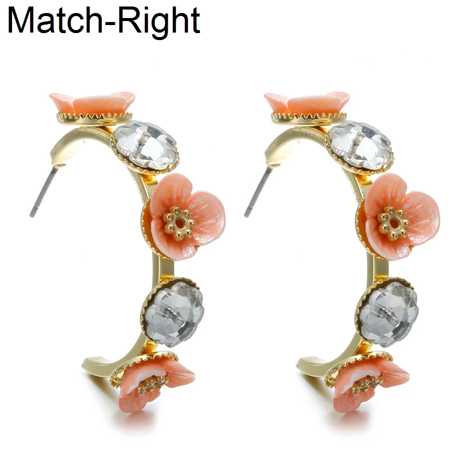 Женские массивные круглые серьги Match Right для женщин корейские милые кольца цветок