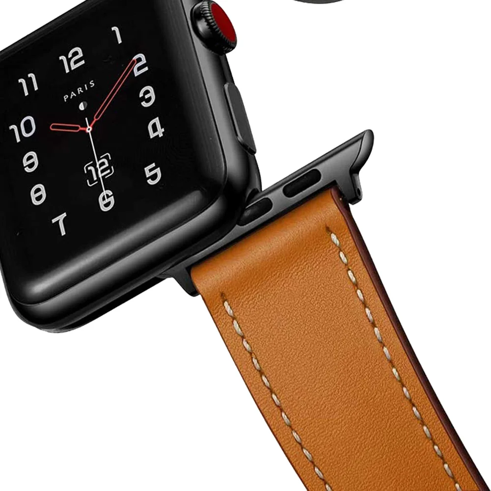 Leather strap For Apple watch band 44mm 45mm 41mm high quality  Male lady bracelet case suitable series7 SE 6 5 4 42mm 40mm 38mm
