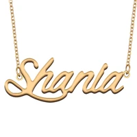 shania name necklace for women stainless steel jewelry gold plated nameplate pendant femme mother girlfriend gift