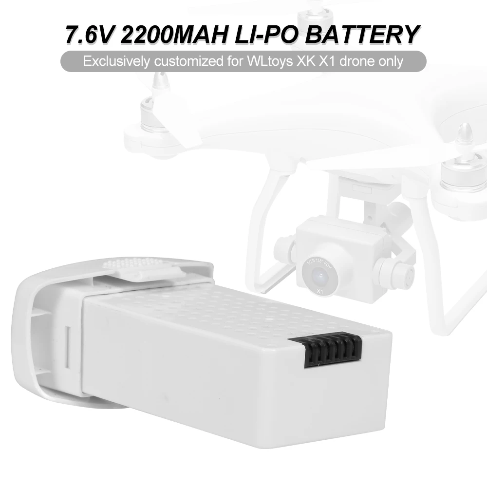 WLtoys XK X1 Батарея 7 6 В 2200 мАч Летающая около 17 минут Li Po батарея для Drone|Детали и