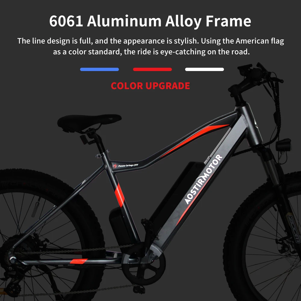 Preise AOSTIRMOTOR Elektrische Fahrrad 48V 10,4 Ah Lithium-Batterie EBike 750W 7 Geschwindigkeit Fett Reifen Elektrische Mountainbike