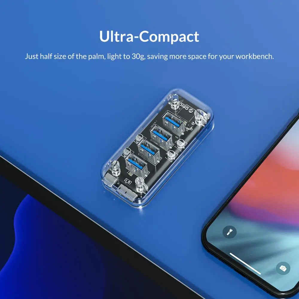 Концентратор ORICO USB3.0 разных форм высокоскоростной разветвитель на 4 и 7 портов Micro