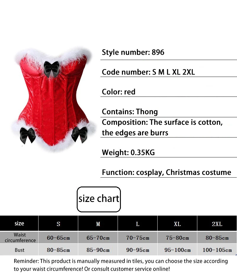

Women Sexy Straps Overbust Corset Bustier Lingerie Top White Feather Burlesque Lace Up Lingeries For Christmas Santa Costume