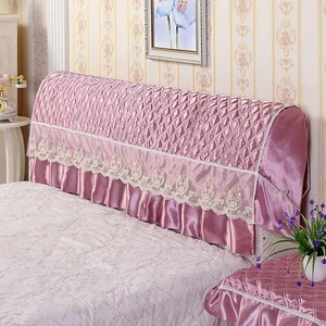 Bed Headboard Cover Princess Luxurious Bedside Cover Fabric European Leather Bed Head Back Cover Headrest Lace Dust Proof