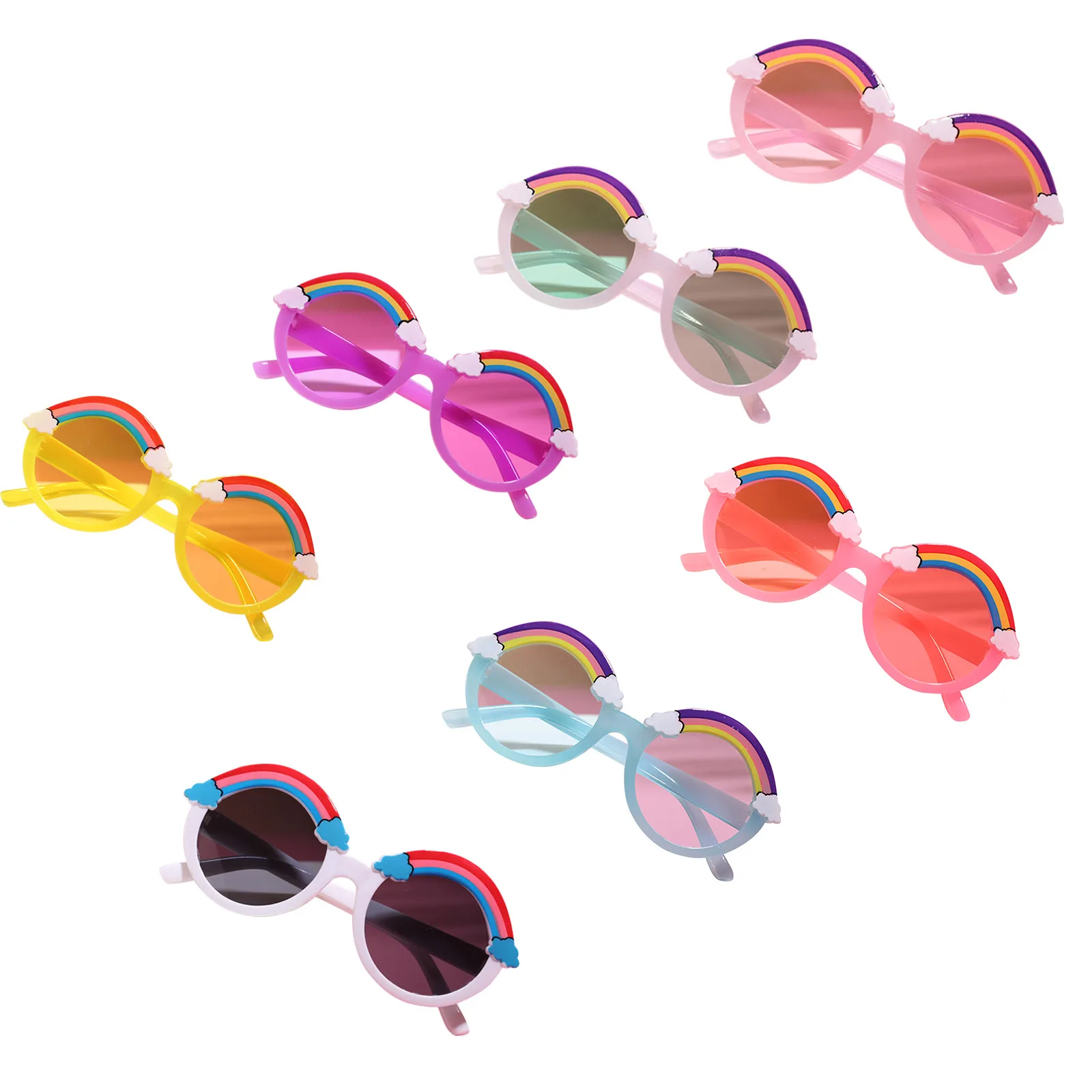 

Kids Sunglasses Rainbow Pattern Anti-UV Sunglasses Photography Props For Boys and Girls 0-8Years