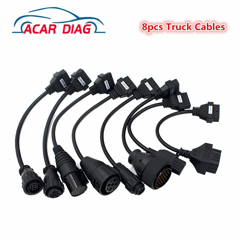Полный комплект из 8 кабелей для грузовых автомобилей OBD2 серии грузовиков
