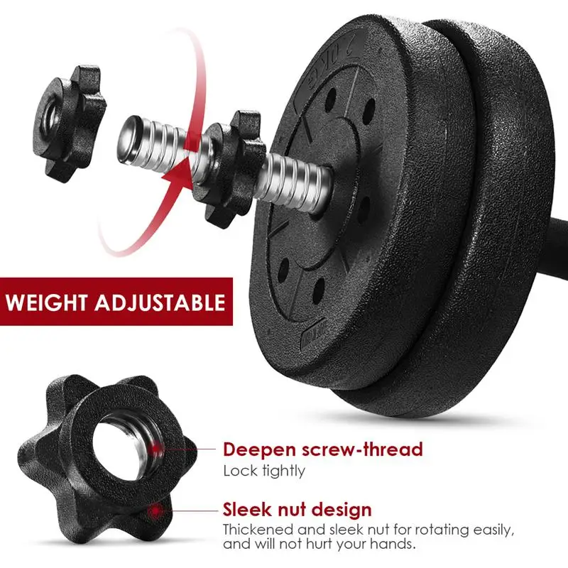 

Adjustable A Pair of 30kg Dumbbell Weight Set Solid Fitness Dumbbell Set Safety and Non-slip Dumbbells Gym Exercise Training