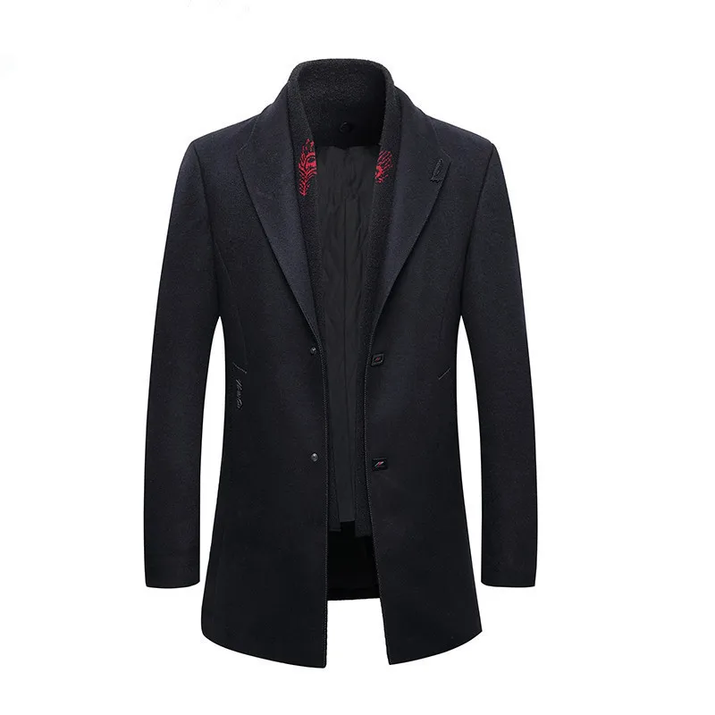 

8XL plus size 7XL 6XL 5XL Men's business casual Long Wool & Blend jacket Male Single Breasted woolen coats outwear Windbreaker