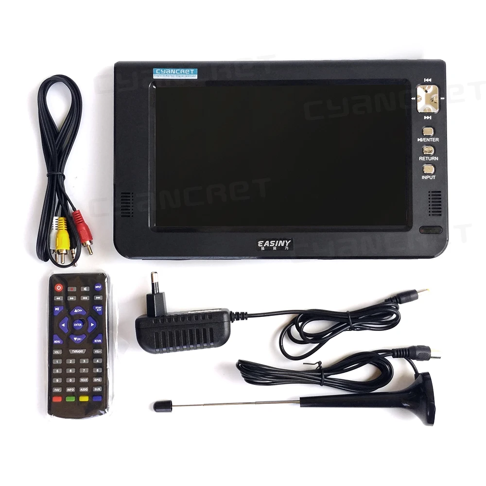 

Portable TV DVB-T2 tdt 9 inch Television Digital and Analog mini small Car TV NS-1001D for Monitor Support HDin PVR H.265 AC3