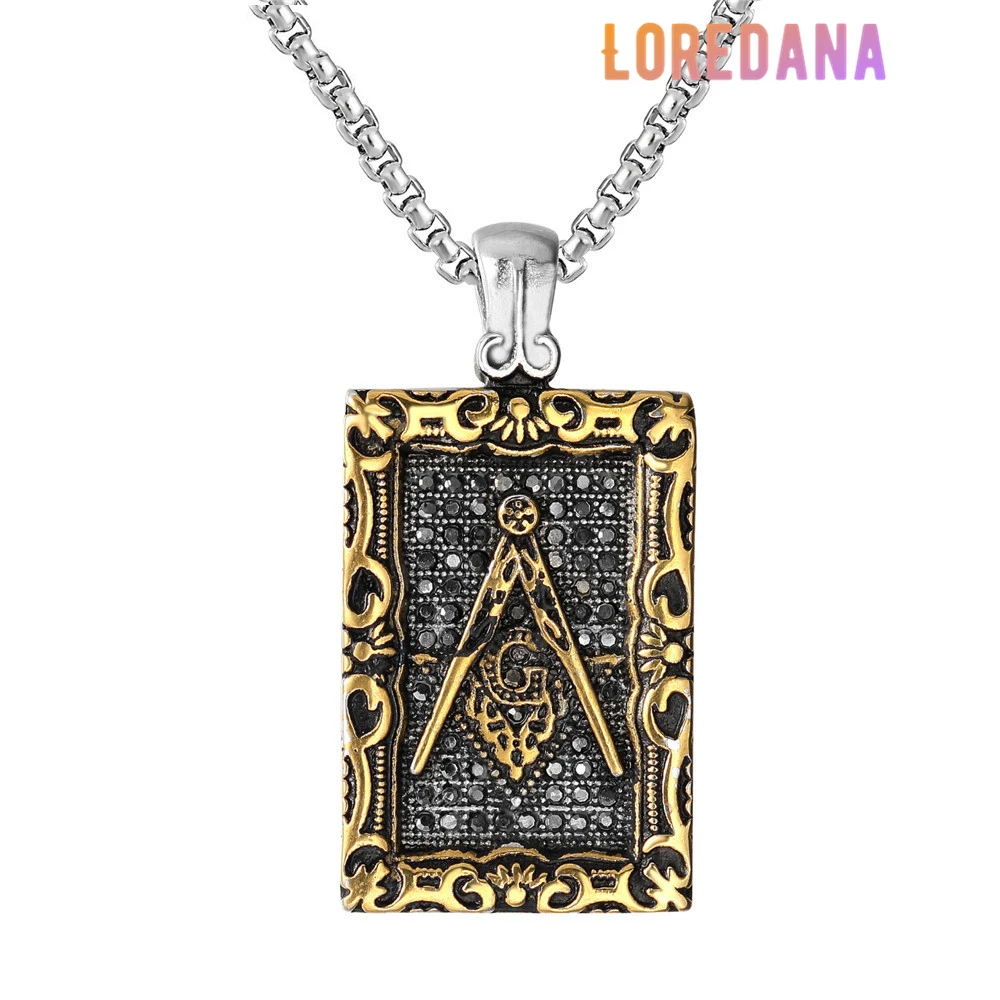 

Loredana Fashionable Titanium Necklace Epic Exquisite Limited Edition Freemasonry Logo Stainless Steel Necklace For Men.XL186