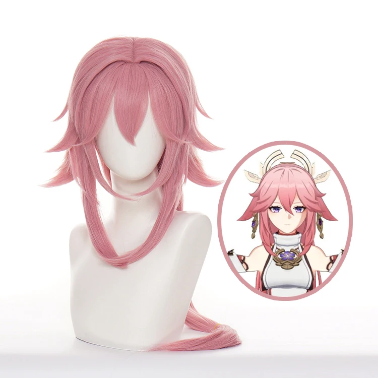 

Game Genshin Impact Yae Miko Wig Cosplay Project Celestia Long Staight Heat Resistant Synthetic Hair Adult Wig Cap Anime Wig