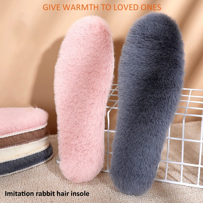 

2Pairs/lot UPAKME Thicken Thermal Insoles Imitation Rabbit Hair Light Breathable Sole Shoes Pad Men Women Warm Soft Insole Warm