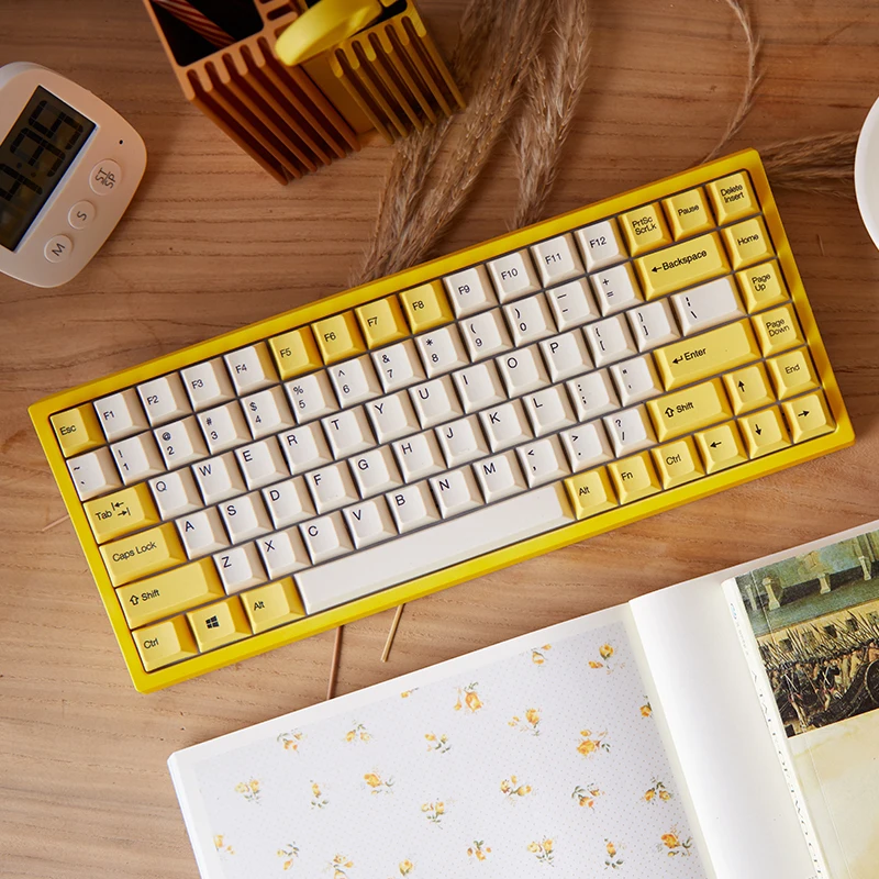 Keycool cheir желтый цвет 84 клавиши механическая клавиатура PBTdye sub pbt keycap Cherry switch Клавиатура для ноутбука
