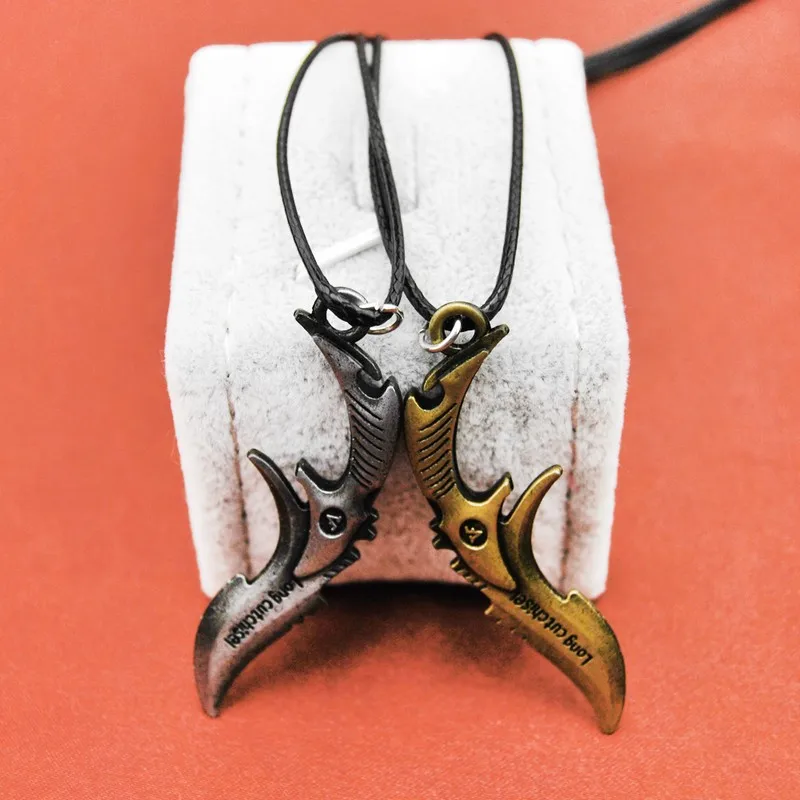 Мужское Ожерелье Подвеска Counter Strike сабля Винтажное колье-чокер из золотой кожи с