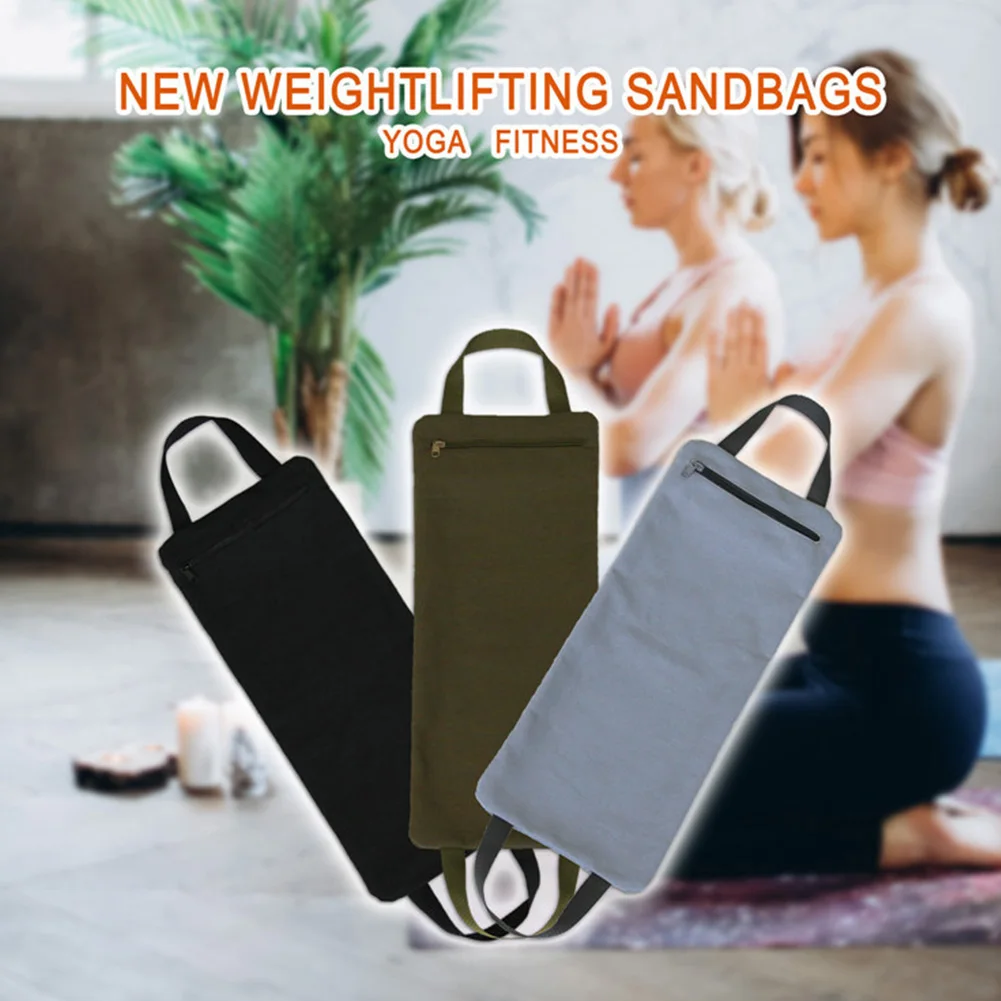 

New Fashion Canvas Yoga Sand Bags Indoor Double Bag Yoga Fitness Sandbags Prop For Adding Weight And Support