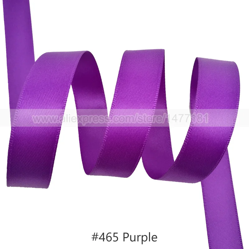 465 Purple 25 Yards) 6 9 16 25 38 50 мм атласная лента Двусторонняя лента высокого качества полиэстер Двусторонняя лента банты изготовление тканей - Цвет: 465 Purple