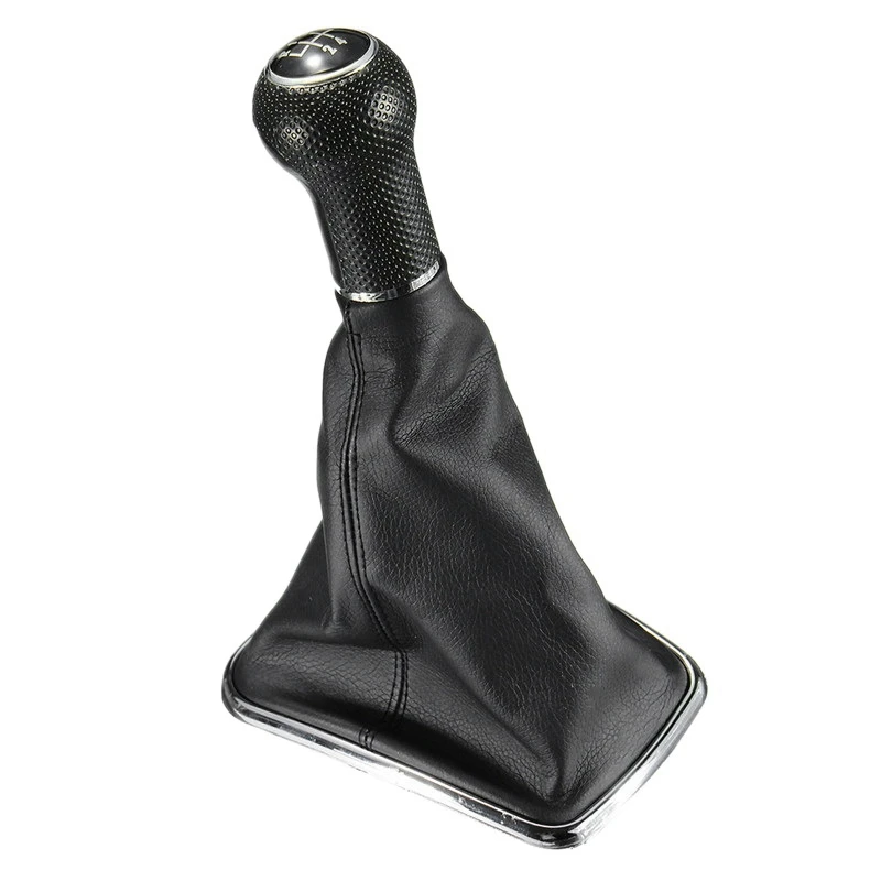 

5 Speed Gear Shift Knob Shifter Leather Lever Collar Lever Stick Gaiter Boot Cover for Mk4 Golf R32 1999-2005