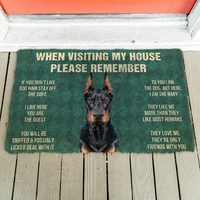 3d please remember doberman pinscher dogs house rules doormat non slip door floor mats decor porch doormat