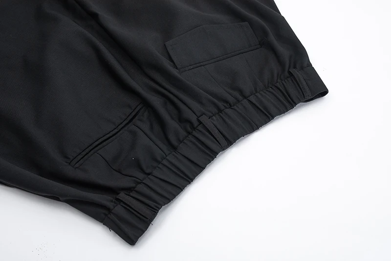 

Zipper Decoration High Street Suit Shorts Men's Summer Elastic Waist Solid Loose Casual Five-point Pants Oversize Baggy Short