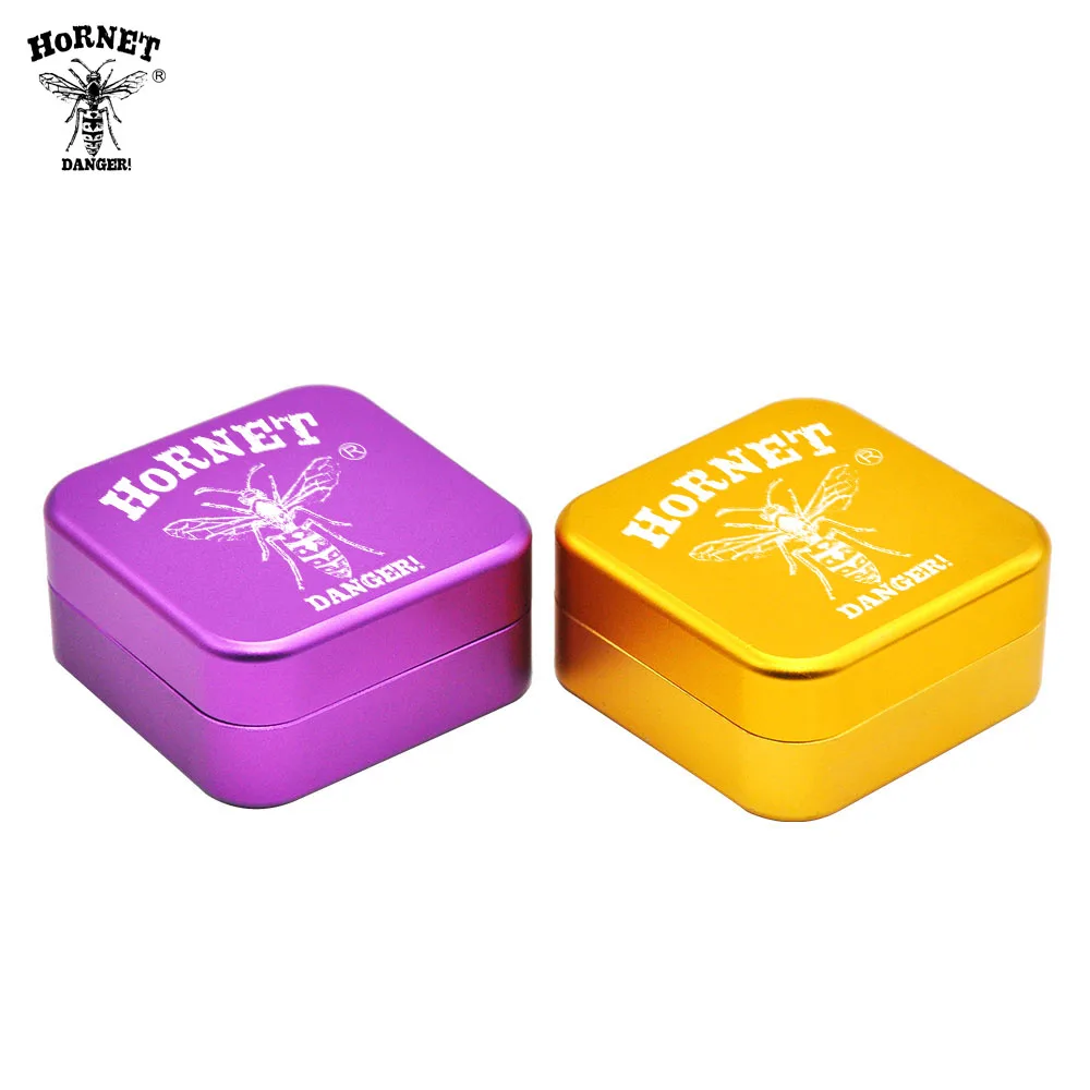 

HORNET Aluminum 45mm 2 Layers Square Shape Herb Grinder Spice Tobacco Crusher Hand Crank Smoking Accessories