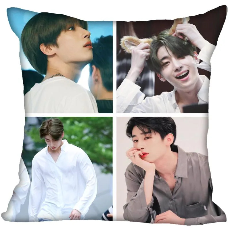KPOP X1 печатная квадратная наволочка модное декоративное двустороннее атласное с узором Наволочка на заказ ваш подарок изображения
