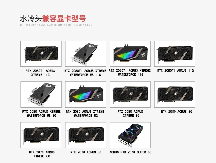 Курган водного блока использовать для GIGABYTE RTX2080Ti AORUS XTREME 11 г/2070 AORUS XTREME 8 г/Поддержка оригинальной задней панели 5 в 3PIN разъем RGB