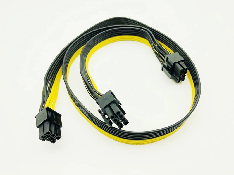 

PCI-E PCI Express 6Pin штекер для Dual 8Pin 2 порта Мужской адаптер GPU графическая карта PCIe кабель питания 18AWG 60 см + 20 см провод для BTC Miner