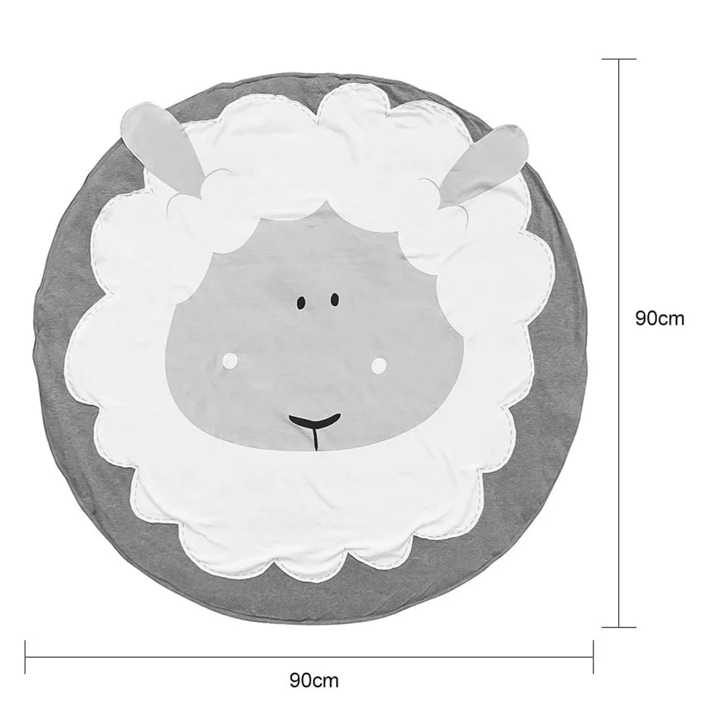 Мультяшный круглый игровой коврик детский ползающий Милые Животные Овцы