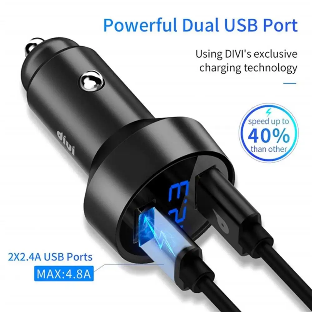 2 порта Быстрый светодиодный USB Автомобильное зарядное устройство SCP QC3.0 QC Быстрая