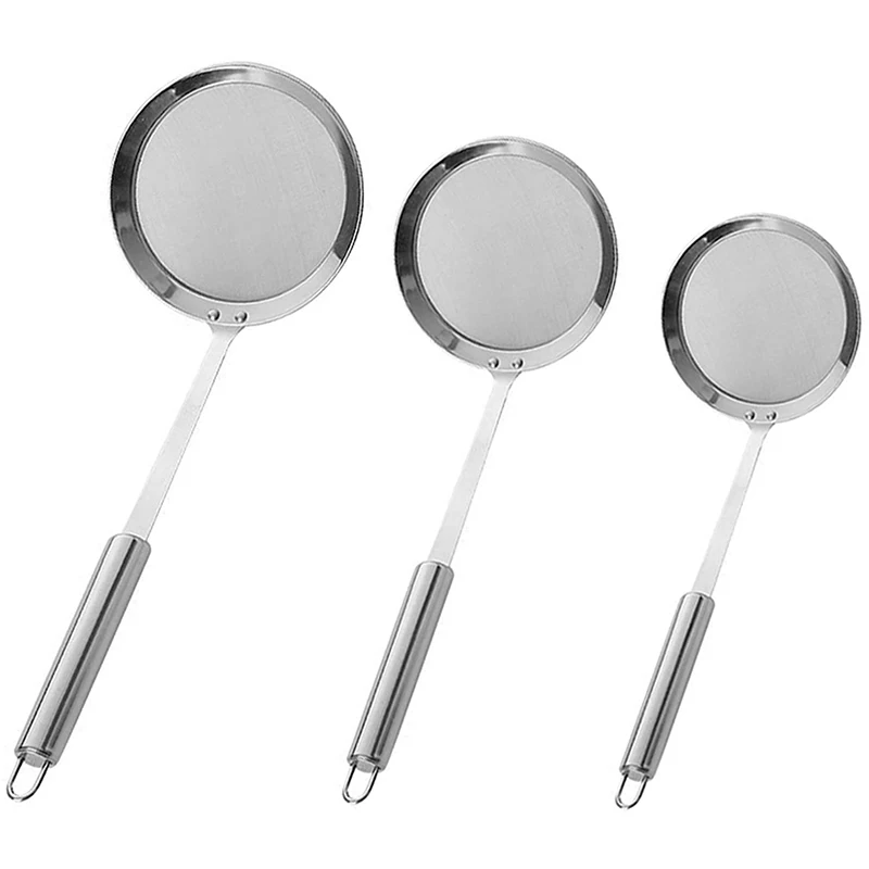 

Fine Wire Mesh Kitchen 3PCS Stainless Steel Food Filter Kitchen Sieve Set