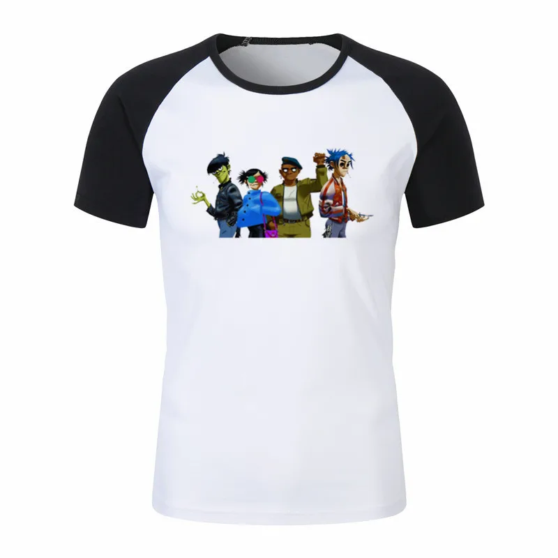 Мужская футболка с принтом Gorillaz Повседневная коротким рукавом уличная одежда в