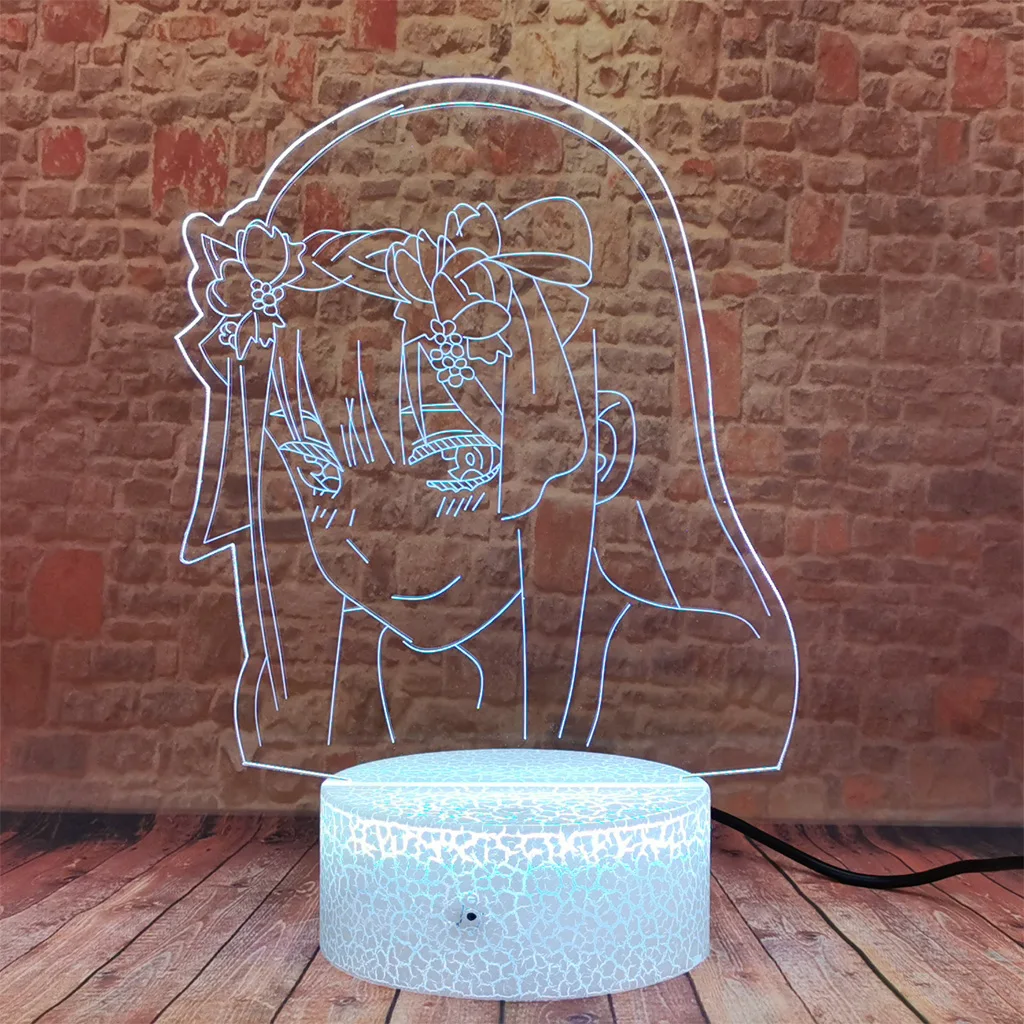 

Lovely 3D LED Desk Nightlight 7 Colors Change Lamp Code 002 Model Manga Zero Two Anime action & toy figures girls