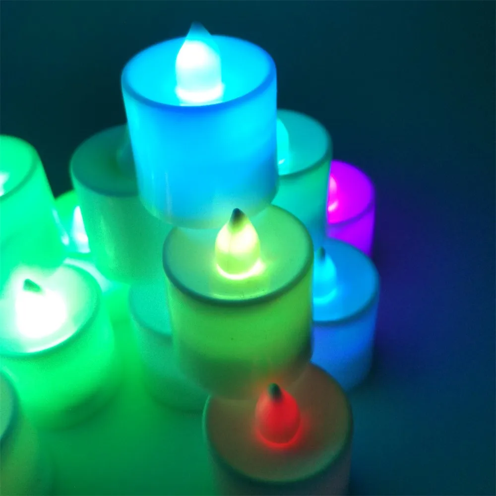 Светодиодный ночник с цветными свечами романтичный праздничный светильник Lumieres
