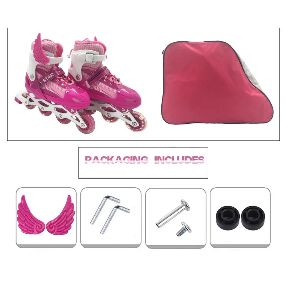 Новые детские роликовые коньки для мальчиков и девочек регулируемый размер
