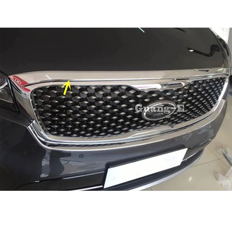 

For Kia Sorento L 2015 2016 2017 Car Garnish Cover ABS Chrome Front Engine Machine Grille Grid Grill Lid Trim Lamp 1pcs
