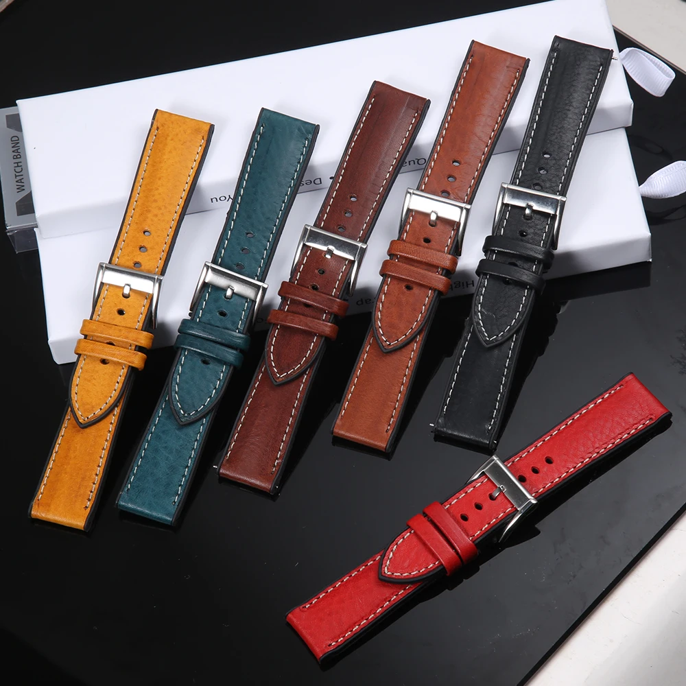 Ремешок для часов из мягкой резины ремешок натуральной кожи с верхним покрытием