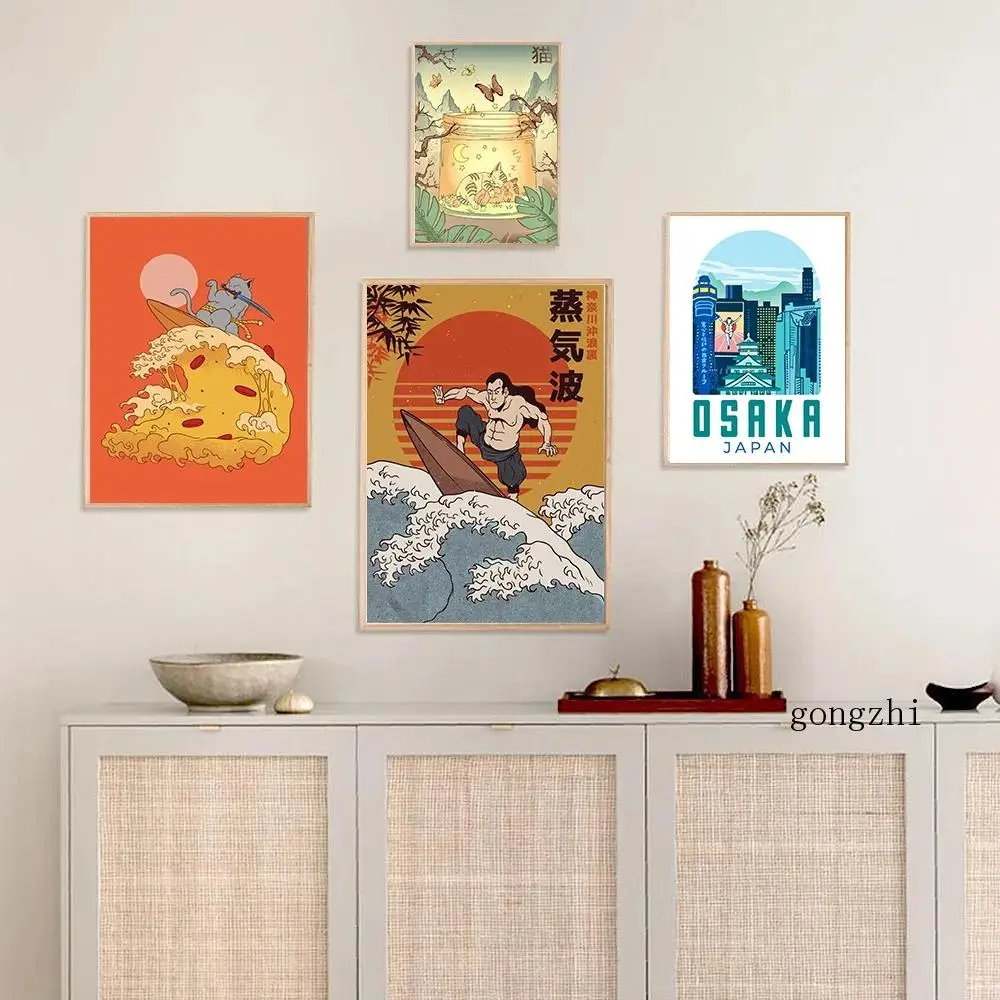Японский самурайский город Осака классический выставочный плакат винтажная