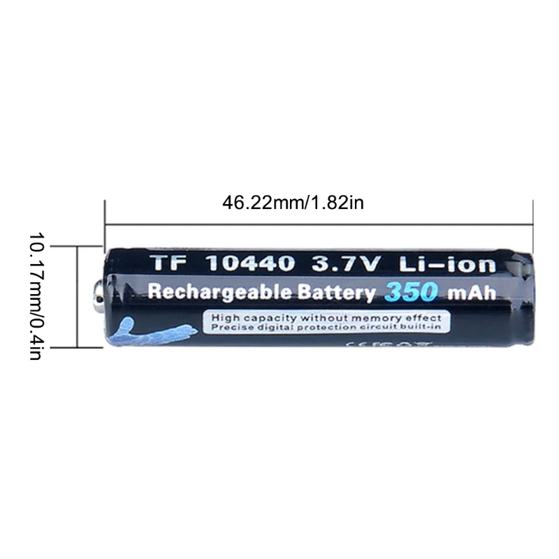 2 шт AAA 10440 3,7 V 350mAh литий-ионная аккумуляторная батарея для фонарика фар LX9A