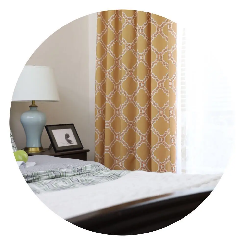 Пользовательские американские геометрические графические шторы из хлопка и