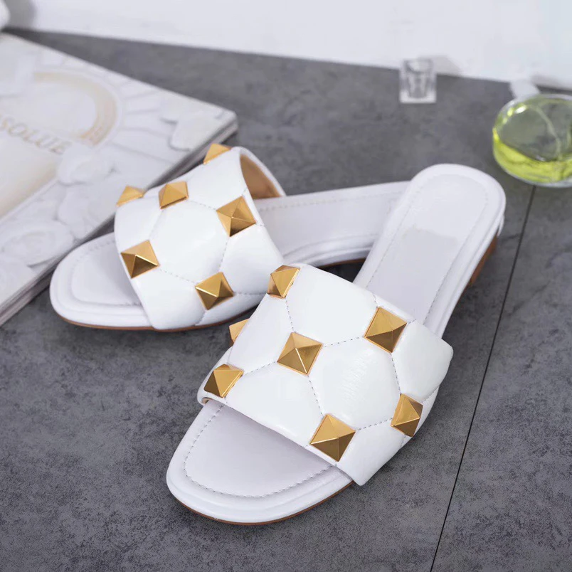 

Ollymurs Ladies Party Slides Women Fashion Plaid Flats Women's Slippers Female Outdoor Low Heels Sheepskin Plus Size 42