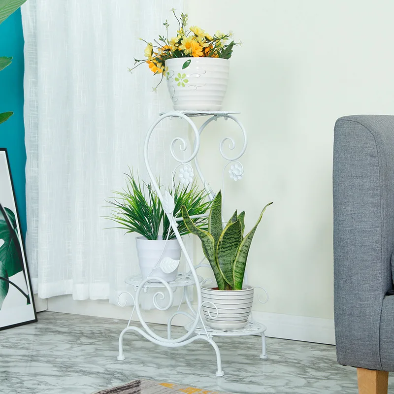 

Outdoor Furniture Nordic Plant Rack Three Floor Dismounting Small Living Room Balcony Potted Multi-Layer Flower Rack