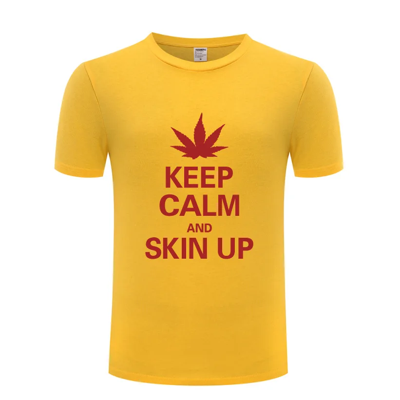 

Keep Calm and Skin Up T Shirt Men Funny Cotton Short Sleeve Tshirt Novelty T-Shirt for Men Women Creative Tee Shirts New