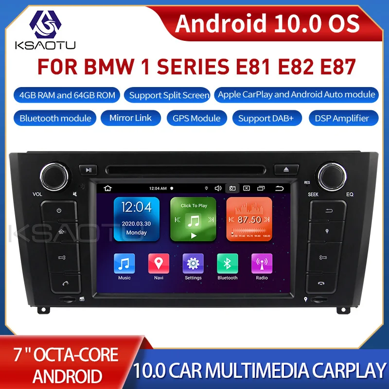 

KSAOTU 7040 7 "8-ядерный Android 10,0 автомобильный стерео Carplay DSP DAB + GPS WiFi USB DVB-T 4G TPMS Canbus OBD2 для BMW E81 E82 E87