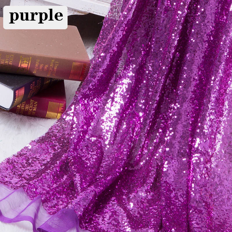 purple 1 м/2 м DIY 3 мм Ткань блесток блестка золото серебро блестки ткань для платья сцены вечерние украшения свадьбы - Цвет: purple