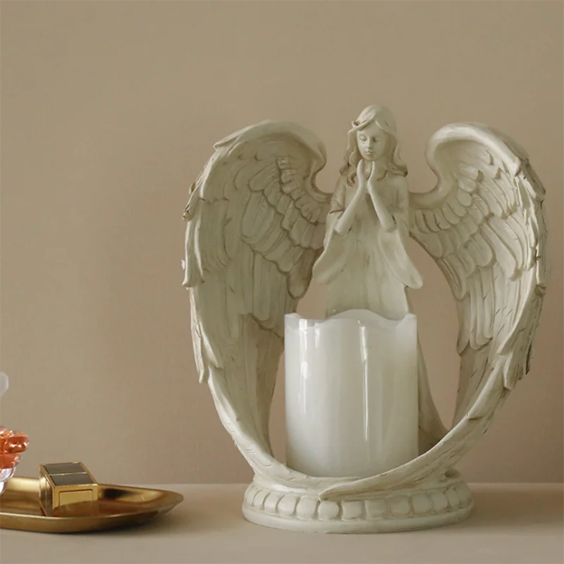 

Ins Little Angel Candlestick American Romantic Table Decoration Wedding Decoration Birthday Gift Dressing Table Night Light