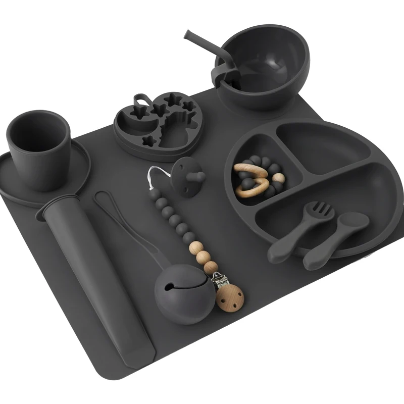 

Customized Baby Shower Gifts Feeding Children's Tableware Dishes Plates Bowl Fork Spoon Dining Appliance Baby Accessories