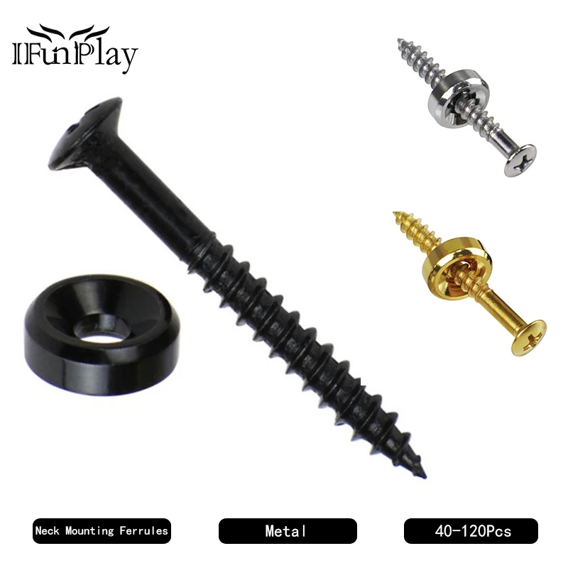 40 шт металлический Электрогитары шеи втулки для крепления струн наконечники с