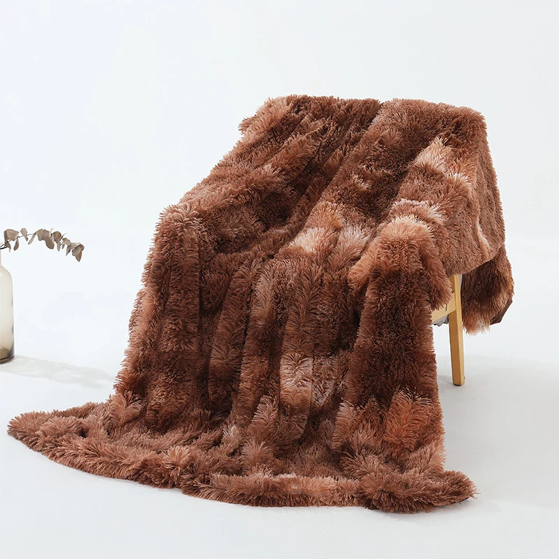 

Blankets Soild Color Sofa Throw Blanket Tie-dye Plush Sofa Rainbow Blanket Bed Plaid Luxury Winter Bed Blankets Bed Decorative