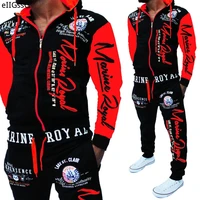 2021trendy mens sportswear 2 piece jacket and pants mens sportswear suit letter printing plus size jogging suit mens clothing