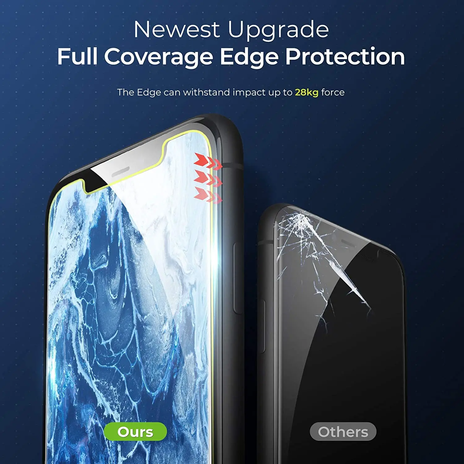 

2-Pack Shatterproof for iPhone 6 7 8 X XR 11 12 Pro Max Screen Protector 9H Military Grade Protection Clear Tempered Glass